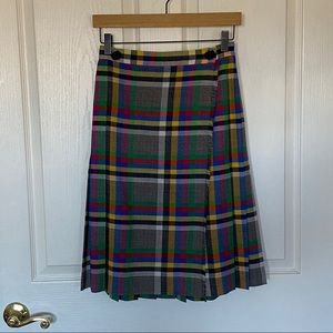 Marco de Vincenzo Multi-color Pleated Plaid Skirt, Size 2 (38)